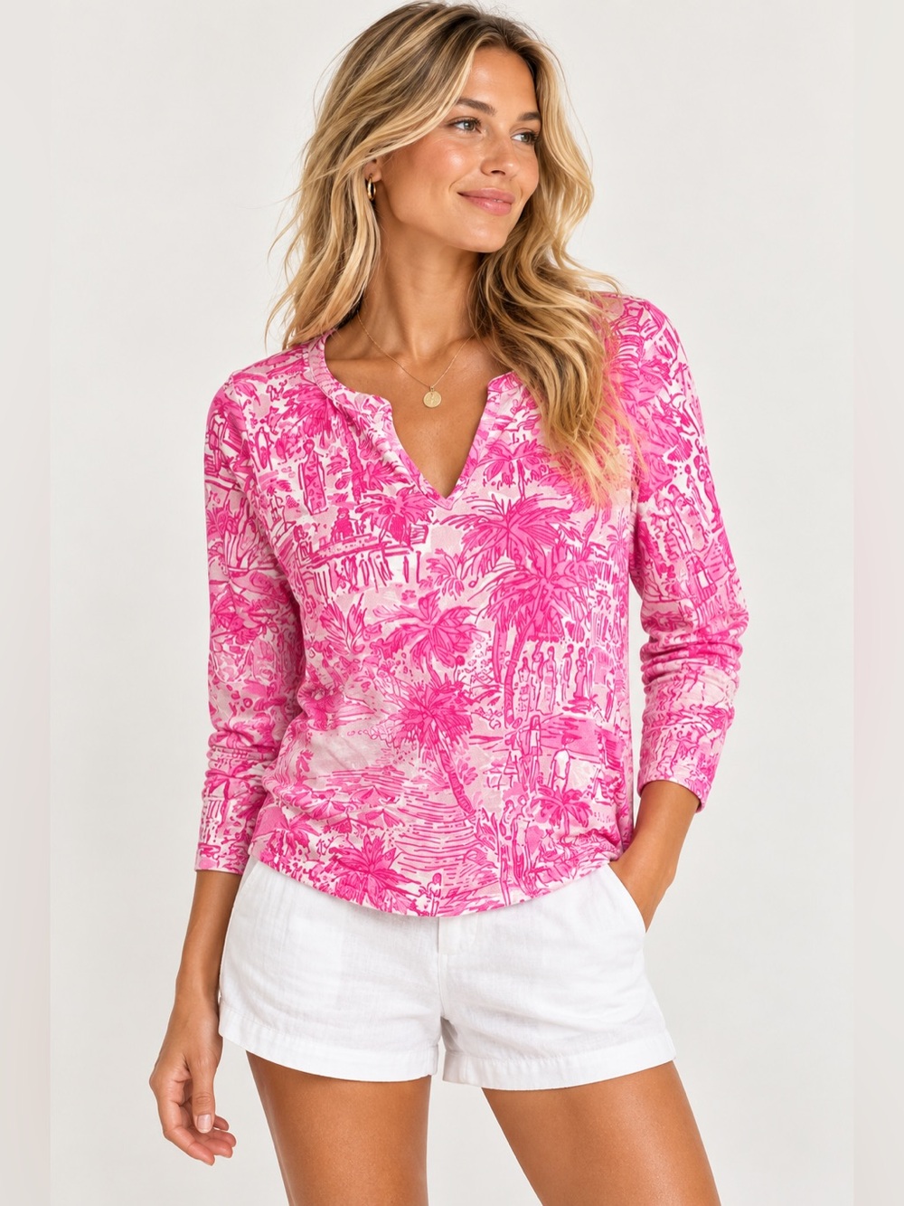 Lilly Pulitzer Kayleigh top size small paradise pink rule breakers EUC